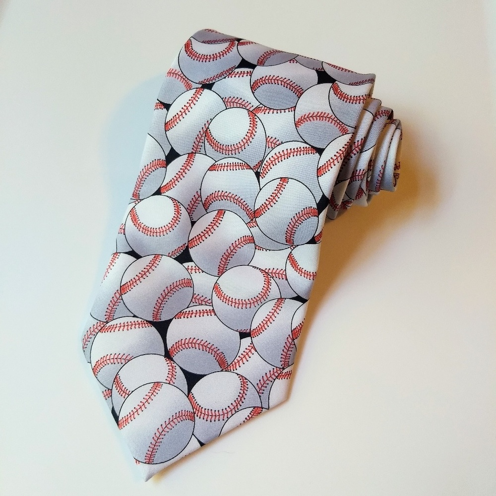 Utopia Baseball Tie 100% Rayon Sports Novelty